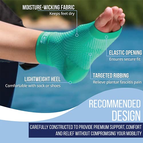 SB SOX Ankle Compression Sleeve - Plantar Fasciitis Compression Socks - Best Arch Support for All Day Wear - Relief for Heel Pain and Night Splint Comfort (Black, Small)