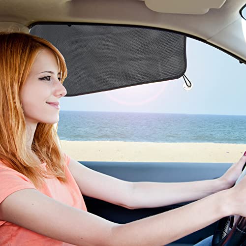 EcoNour Car Driver Front Window Sun Shade | Magnetic Window Curtain Protects from Harmful Sun Rays for Drivers | Side Window Screen Sunshade for Cars Prevents Sun Damage | Black (1-Piece)