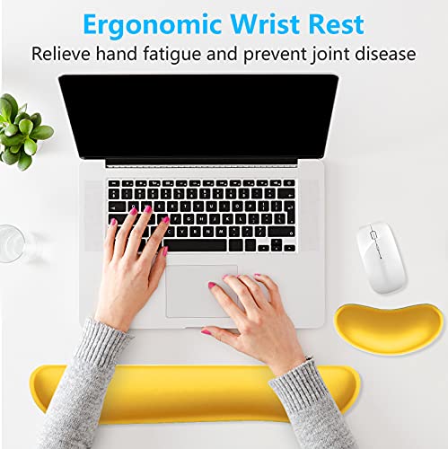 Dapesuom Enlarge Keyboard Wrist Rest Pad, Cute Memory Foam Wrist Rest for Computer Keyboard, Ergonomic Keyboard Mouse Wrist Support for Typing Pain Relief, Comfort for Office, Gaming, Laptop, Pink