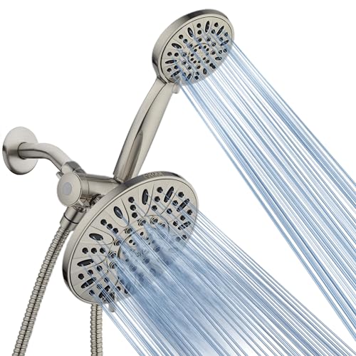 AquaDance for California - 7" Premium High Pressure 3-Way Rainfall Combo for Best of Both Worlds - Enjoy Luxury 6-Setting Rain Showerhead and Hand Held Shower Separately or Together - Nickel Finish