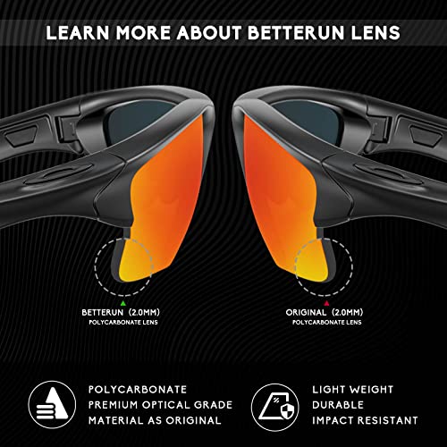 Betterun Blue Polycarbonate Polarized Replacement Lenses for Oakley Antix