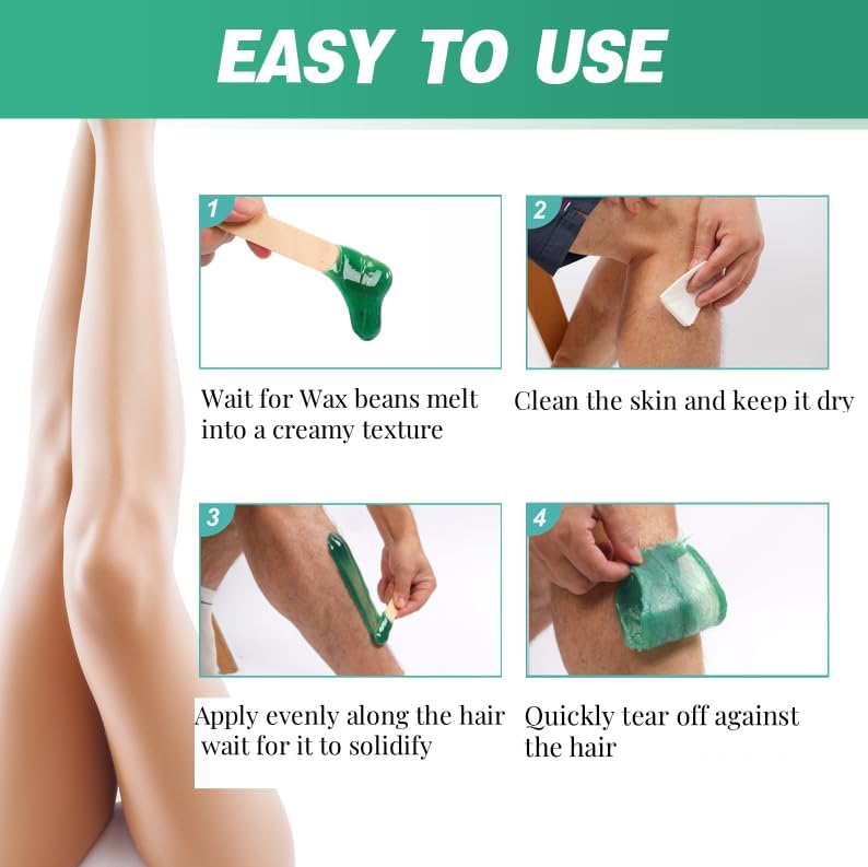 Wax Warmer for Hair Removal, Professional Wax Machine at Home, Brazilian Waxing Heater, Bikini Waxing Melt Kit with 500ml Silicone Pot & 0.6lb Scented Hard Wax Beads for Sensitive Skin, Face, Legs