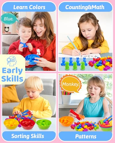 Oomloid Counting Animals Montessori Toys for 3 4 5 Years Old Boys Girls, Preschool Learning Activities Kindergarten Educational Sensory Toys Gifts for Kids Toddlers Ages 2-4, 3-5, 4-8