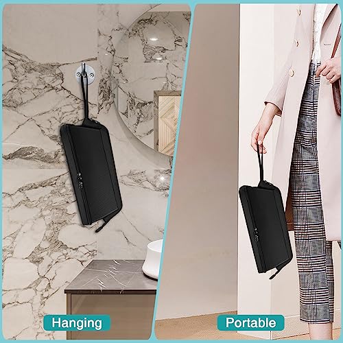 SITHON Travel Case Compatible with Airwrap/Shark FlexStyle SpeedStyle, Water Resistant Double Layer Storage Carrying Organizer Bag w/Widely Opening for Dyson Supersonic (Bag Only) (Black)