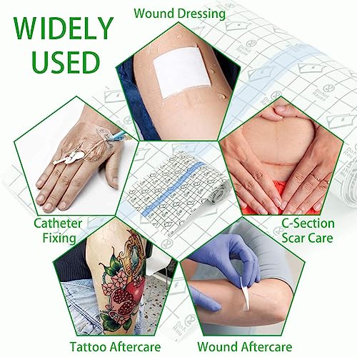 Tattoo Aftercare Bandage Roll 8"x 10 Yard - Waterproof Transparent Film For Tattoo Initial Healing And Skin Repair Adhesive Tattoo Supply Wrap