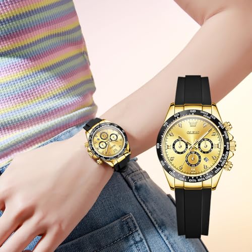 OLEVS Women Watch Fashion Rose Gold Diamond Analog Quartz Female Watches for Women Luxury Dress Ladies Stainless Steel Luminous Waterproof Date Wrist Watch Blue