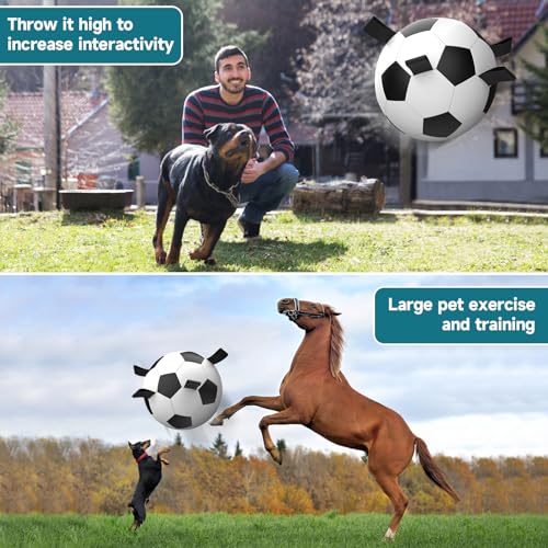 QDAN Herding Dog Balls Horse Ball - 18 inch Horse Toys Herding Ball for Dogs, Large Giant Ball Toys for Australian Shepherd Dog Toys, Black