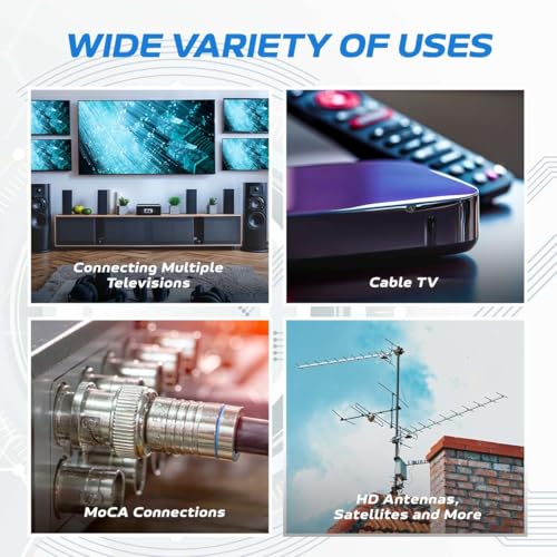 Cables Direct Online 2 Way Bi-Directional 5-2300 MHz Indoor and Outdoor Waterproof Coaxial Antenna Splitter for RG6 RG59 Coax Cable Satellite HDTV (2 Ports)