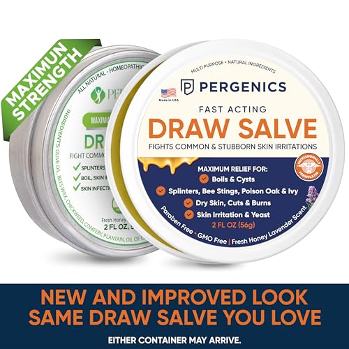 Pergenics Drawing Salve Ointment 1 oz with Natural Herbal Extract for ingrown Hair, Boil & Cyst, Splinter Remover, Bug and Spider Bites, bee Sting, Mosquito bite Itch, Poison Ivy