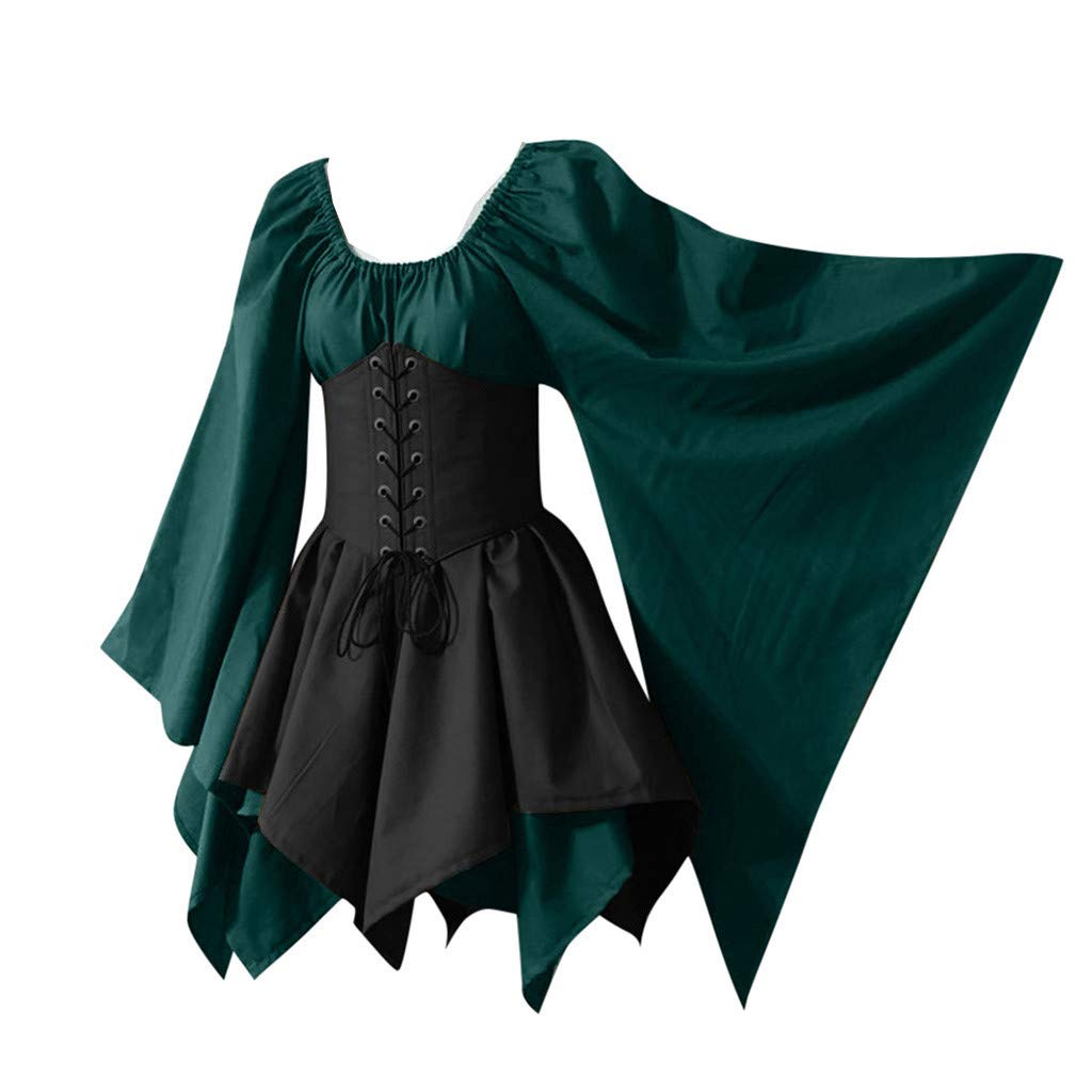 Early Now Womens Medieval Renaissance Faire Costume with Corset Plus Size Victorian Ball Gowns Elegant Vintage Irish Dresses