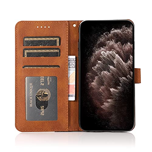 Mavis's Diary Compatible with Samsung Galaxy A14 5G Case Wallet with Card Holder, Double Color Leather Folio Phone Cover Magnetic Closure Stylish Folding Case with Kickstand (Black Pink)