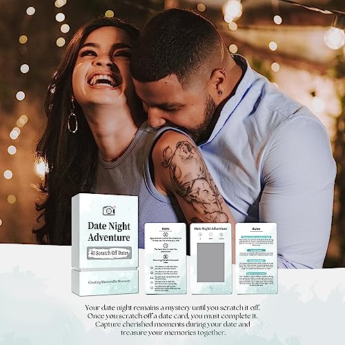Tryuunion 40 Date Ideas for Couples Date Night - Unique Scratch Off Date Night Card Games, Gifts for Boyfriend - Romantic Newlywed and Wedding Anniversary Couples Gifts for Him, Husband or Wife