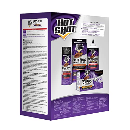 Hot Shot Bed Bug Killer Dust With Diatomaceous Earth 8 Ounces, Treatment For Bed Bugs, 6 Pack