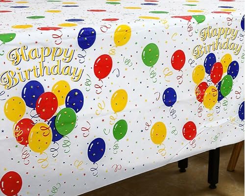 RCFFDL Baseball Tablecloth, 2 Pack Disposable Happy Birthday Baseball Table Cover for Boys Mens Birthday Party Decorations Supplies, Plastic Rectangle Table Cloths Covers 54'' x 108''