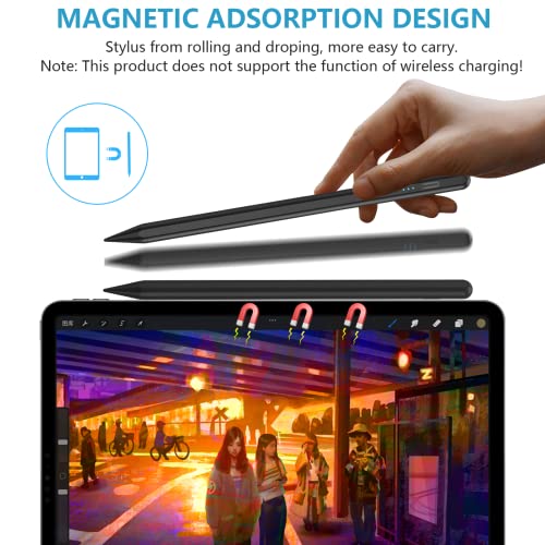 Stylus Pen for iPad 2018-2023, 15 Minute Fast Charging for Apple Pencil for iPad 10th/9th Generation & Pro Series 11/12.9 inch and Air Series 5th/4th/3th Gen with Palm Rejection