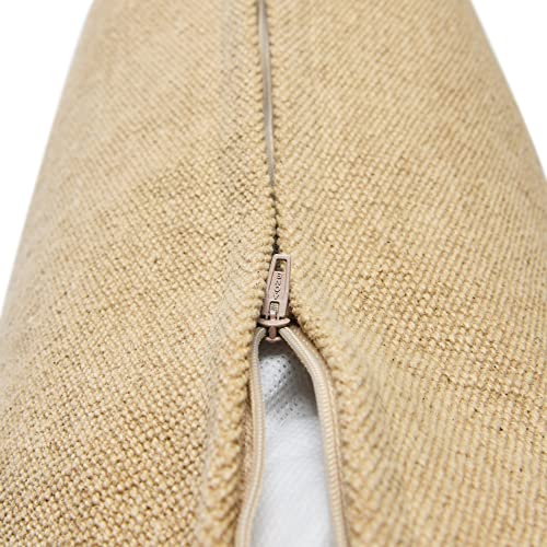 Creative Co-Op Woven Canvas Lumbar Pillow Decorative Pillow Cover, 12" x 20", Flax