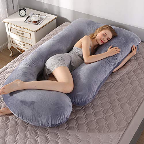 BATTOP Pregnancy Pillows for Sleeping,Full Body Maternity Pillow with Removable Cover,Support for Back,HIPS,Legs,Belly for Pregnant Women,Pregnancy Must Haves
