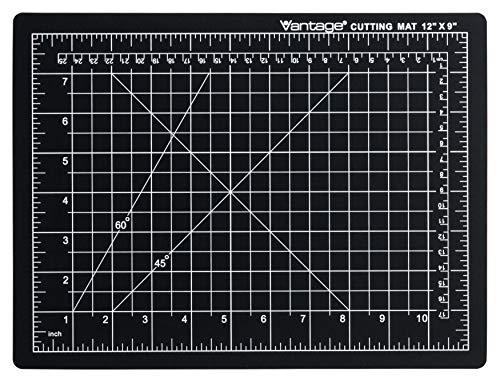 Dahle Vantage 10670 Premium Self-Healing Cutting Mat, 9"x12", 1/2" Grid, 5 Layers for Max Healing, Perfect for Crafts & Sewing, Black