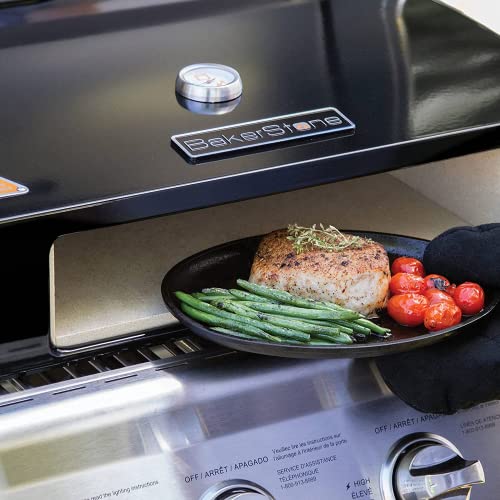 BakerStone Pizza Oven Outdoor, 5-Sided Stone Pizza Oven Box Kit for Gas Grill Top with Wood Paddle, Turning Peel, Dust Cover, Original Series