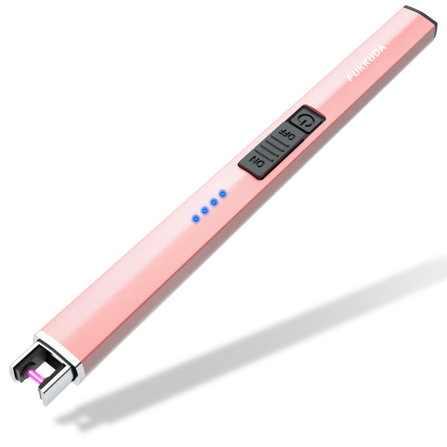 Electric Candle Lighter Plasma Arc Lighters Windproof & Flameless with USB Rechargeable Battery Double Safety Switch (Rose Gold)