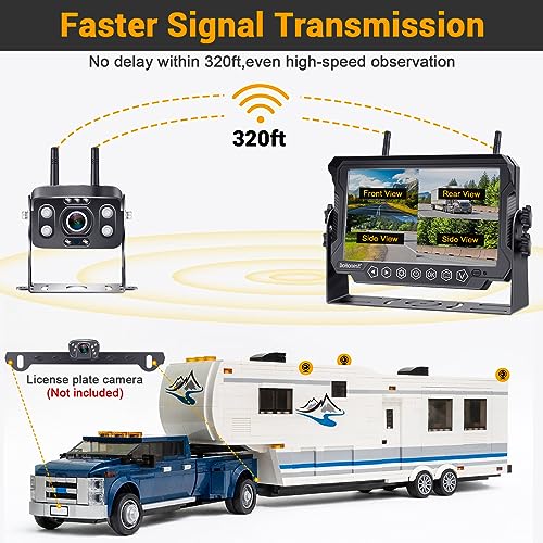 RV Backup Camera Wireless Easy Setup: for Furrion Pre-Wired Mount Integrated Kit 7'' Touch Key Monitor Recording HD 1080P Aluminum Durable Trailer Camper Rear View Camera 4 Channels DoHonest S21