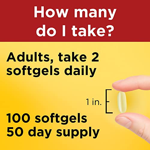 Nature Made Fish Oil 1200 mg Softgels, Omega 3 Supplements, for Healthy Heart Support, Omega 3 Supplement with 100 Softgels, 50 Day Supply