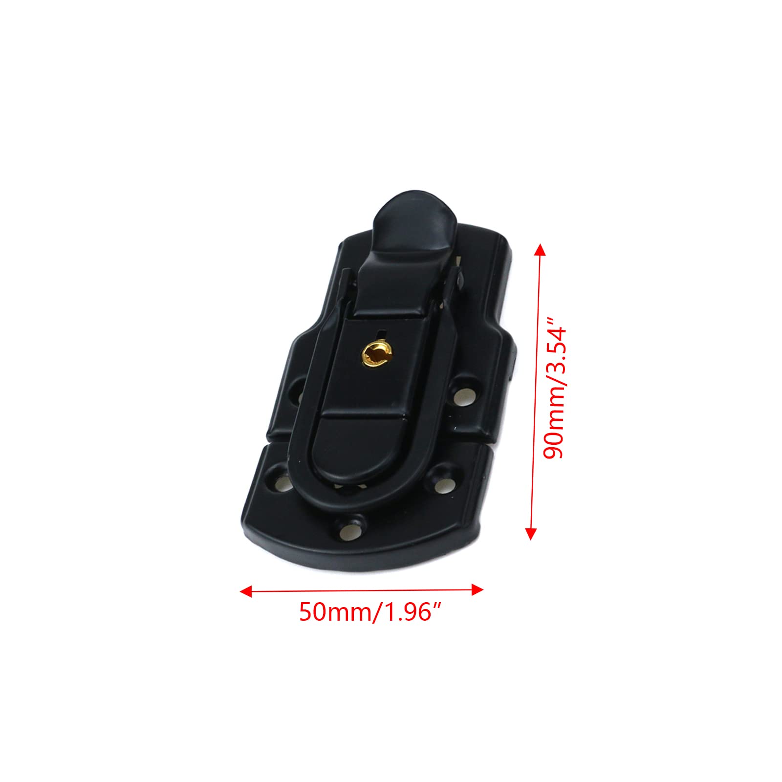 Semetall 4Pcs Black Box Latches Hardware,Toolbox Case Luggage Hasps Latches Buckle Lock Clasp Clamp with Key