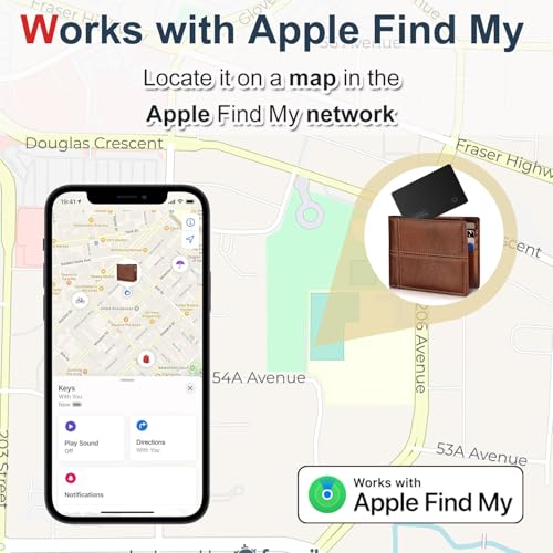 YAOTE Wallet Tracker Card, Ultra-Thin Luggage Tracker Works with Find My (iOS only), Item Locator for Wallet, Suitcase, ID Card and More, Wireless Charging, Water Resistant
