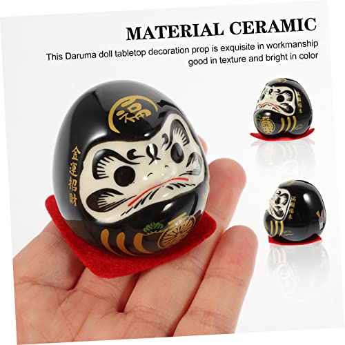 BESTOYARD Daruma Figurine Dharma Eggs Japanese Kimono Zen Statue Japanese Statues Porcelain Mini Daruma Miniature Figurines Wooden Book Shelves Mini Bookshelf Mini Doll Car Mustard Ceramics