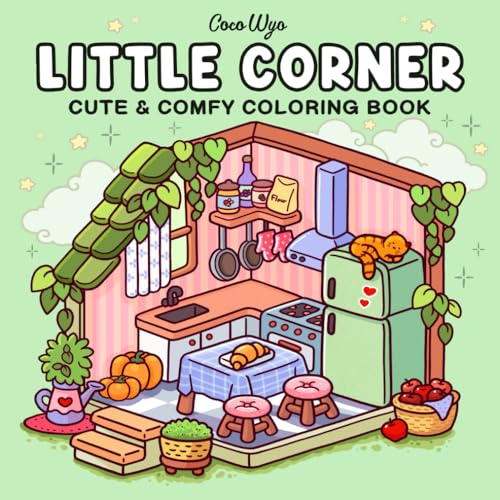 Little Corner: Coloring Book for Adults and Teens, Super Cute Designs of Cozy, Hygge Spaces for Relaxation (Cozy Spaces Coloring), Paperback