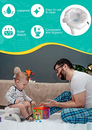 Newnice 30 Packs Disposable Liners with 200ML Absorbent Pads, Portable Travel Bags Compatible with OXO Tot 2-in-1 Go Potty, Training Liners Fit Most Chairs for Kids, Toddlers