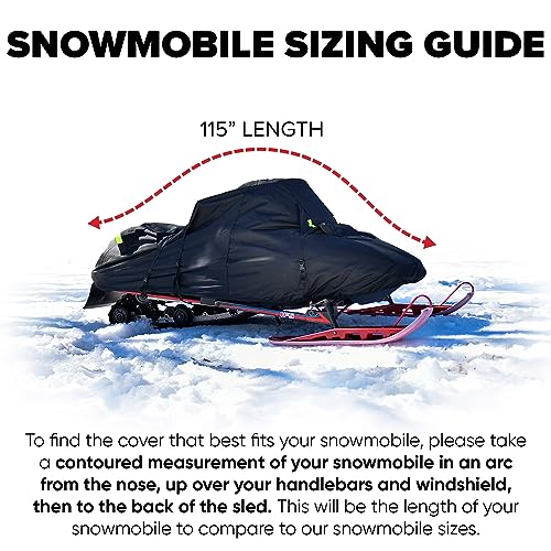 Budge SM-6 Sportsman Snowmobile Cover, Trailerable, Medium, 115" L x 51" W x 48" H,Black