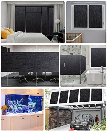 Coavas Blackout Window Film Light Blocking: 100% Black Out Window Thermal Film Static Cling Window Cover for Glass, Sun Blocking Dark Window Tint Stickers for Home Privacy No Glue, 11.8 x 78.7 Inch