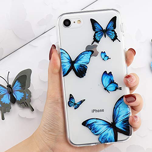 LCHULLE Girly Case for iPhone Xs Max Case Cute Iridescent Butterfly Design Laser Bling Glitter Stars for Girls Women Soft TPU Bumper Drop Protection Case Cover for iPhone Xs Max, Pink