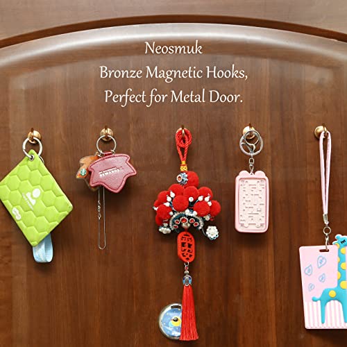 Neosmuk Magnetic Hooks, Heavy Duty Earth Magnets with Hook for Refrigerator, Extra Strong Cruise Hook for Hanging, Magnetic Hanger for Cabins, Grill (Silver White, 4 Pack)