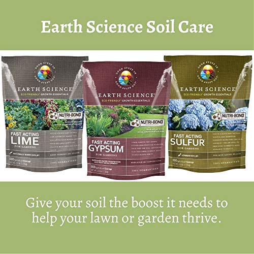 Earth Science Fast Acting Sulfur – Soil pH Reducer, Lowers pH Instantly, Reduces Nutrient Runoff, Improves Growth & Color for Acid-Loving Plants, Long-Lasting Lawn Care Flower Bee Supplement(2.5lb)