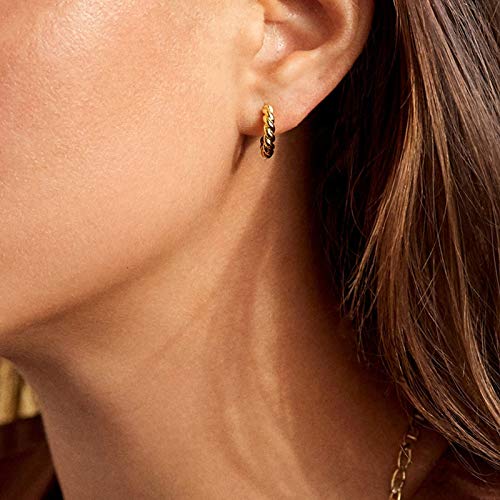 3 Pairs Small Huggie Hoop Earrings Set 14K Gold Hypoallergenic Earrings Lightweight Huggie Hoops Earrings for Women Trendy