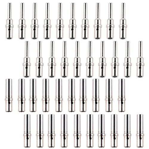 JRready ST6257 DTP Solid Barrel Size 12 Contacts DTP Connector Terminal KIT 20 PCS Male Pins 0460-204-12141 and 20 PCS Female Sockets 0462-203-12141 for Wire Size 12 to 14 awg