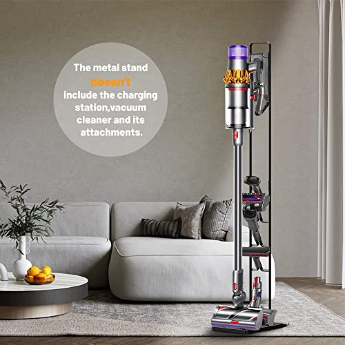 Foho Vacuum Stand Compatible for Dyson V15 V11 V10 V8 V7 V6 with Wheels,Metal Storage Bracket Stand Holder Compatible for Dyson Handheld Cordless Vacuum Cleaners & Accessories & Attachments