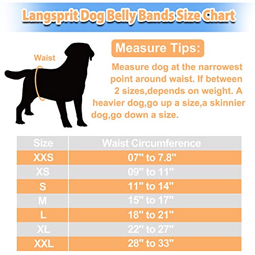 Langsprit Male Belly Bands for Dogs (Pack of 3) - High Absorbing Dog Wraps Male Washable - Reusable Male Dog Diapers (Sloth,Whale,Dinosaur, XX-Large)