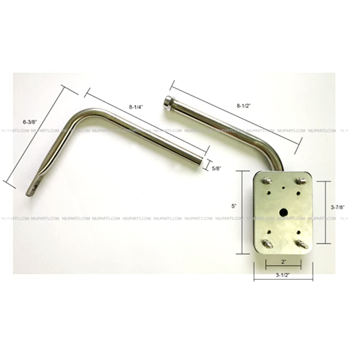 Hood Mirror for Trucks - 8" Mirror with 304 Stainless Steel Arm LH & RH Fits Freightliner, Fits Kenworth, Fits Peterbilt, Fits Volvo and Various Others - Mounting Kits Included