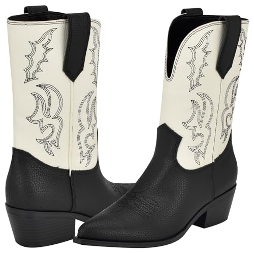 Nine West Women's YODOWN Western Boot, Silver 040, 10
