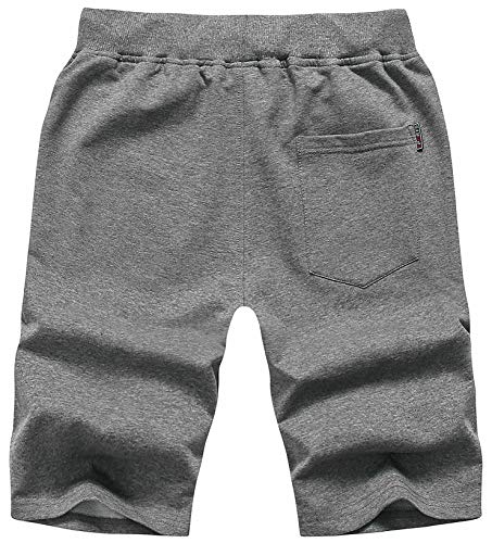 Chrisuno Men's Workout Running Shorts with Zipper Pockets Dark Grey 8XL