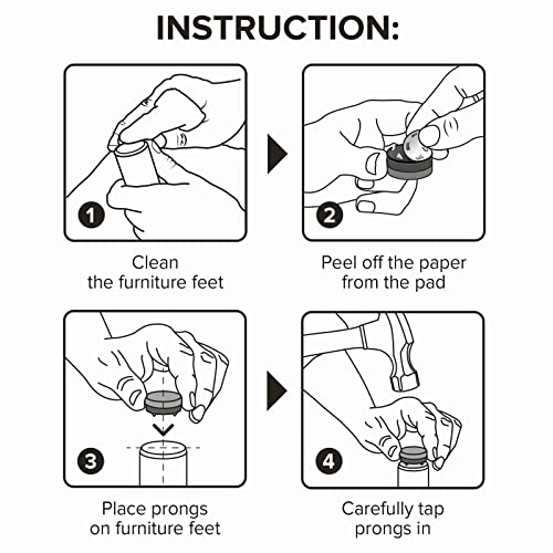 Felt Furniture Pads X-Protector 16 PCS - 1" Felt Pads with Prongs - Premium Felt Chair Pads - Furniture Pads for Hardwood Floors - Chair Floor Protectors for Hardwood- Slide Your Furniture Easily!