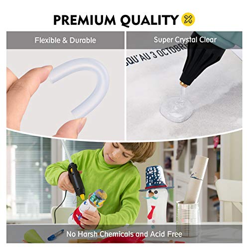 200-Pack Full Size Hot Glue Sticks, Magicfly 4 Inch Long X 0.43 Inch Diameter Hot Melt Glue Gun Sticks, Compatible with Most Glue Guns, for DIY Craft Projects and Sealing