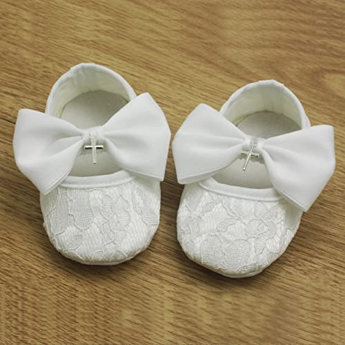 Nihao Baby Girl E-1-white Shoes and Headband Lace Mary-Jane-Flats 3-6 Months