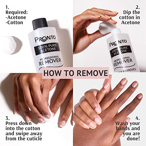 Pronto 8 Oz 100% Pure Acetone Nail Polish Remover and Cuticle Oil, Pure Acetone for All Nail Polish Types including Gel, Acrylic & Sculptured Nails, Gel Nail Polish Remover and Nail Repair, Duo Pack