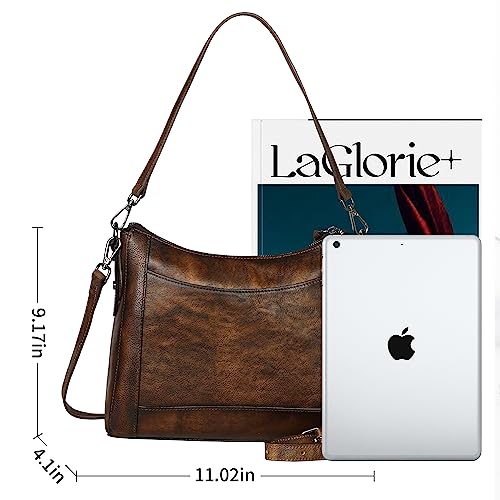 Iswee Womens Genuine Leather Handbags Tote Bag Shoulder Bag Top Handle Satchel Designer Ladies Purse Hobo Crossbody Bags (IR011-Grey-Lichee)