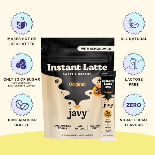 Javy Caramel Protein Coffee - Premium Whey Protein & Instant Iced Coffee - 100% Arabica Coffee - Zero Artificial Flavors & Sweeteners, 20 Servings