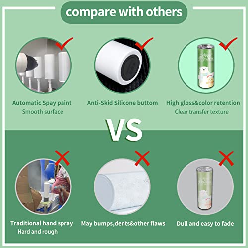 ZONEGRACE Sublimation Tumblers bulk 20 oz Fatty type, 20 Pack Stainless Steel Double Wall Insulated Straight Cup Blank White with Lid, Straw,Polymer Coating for Heat Transfer